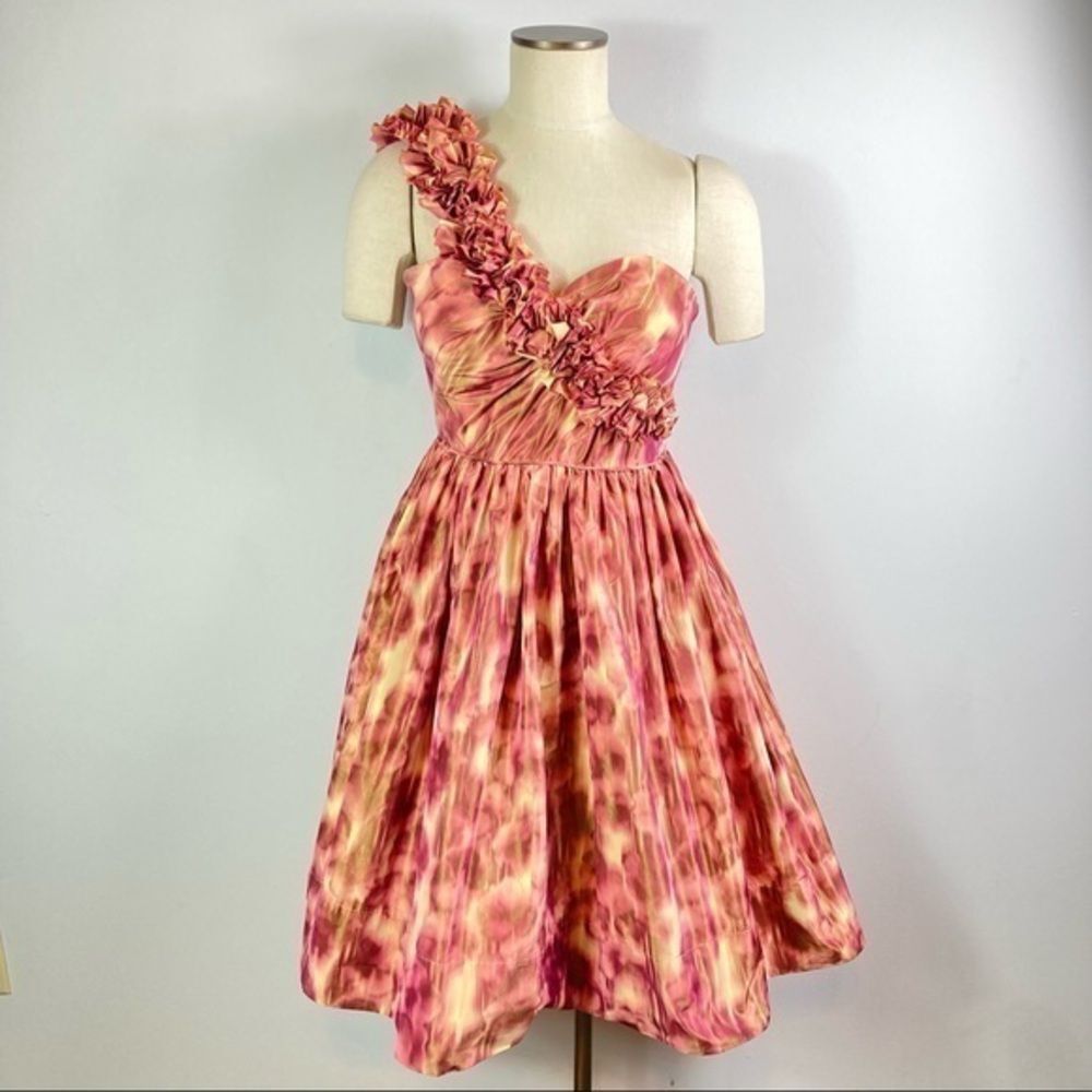 Maggy London One Shoulder Fit n' Flare Party Dress